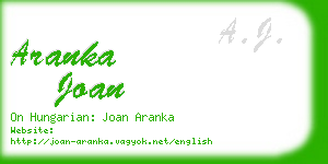 aranka joan business card